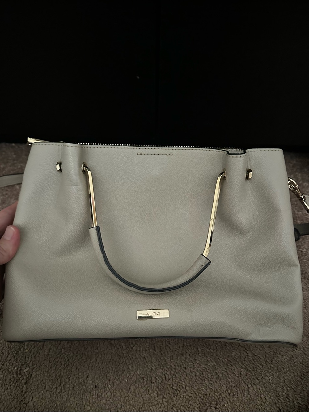ALDO Gray Structured Satchel Handbag
